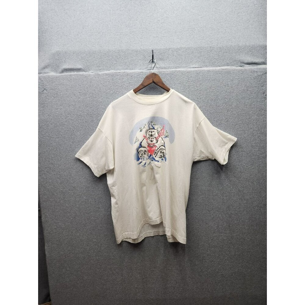 Vintage‎ Single stich Fruit Of The Loom XXL Graphic Tee With Polar Bear Print In